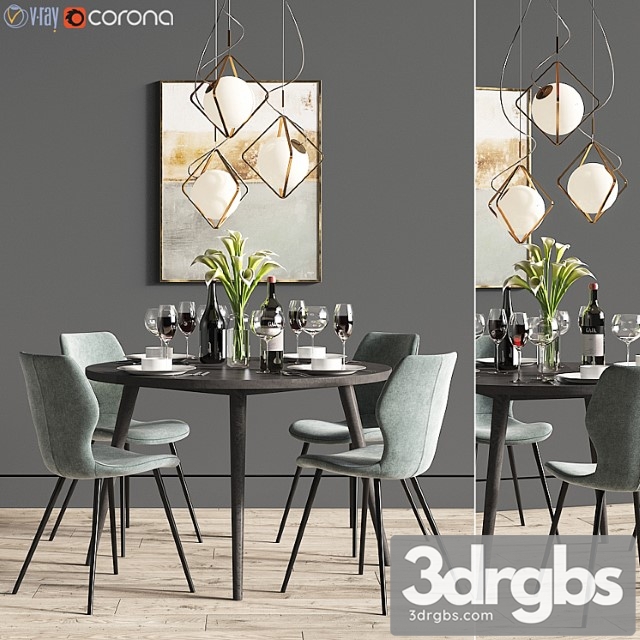 Dinning set 28 2 3dsmax Download - thumbnail 1