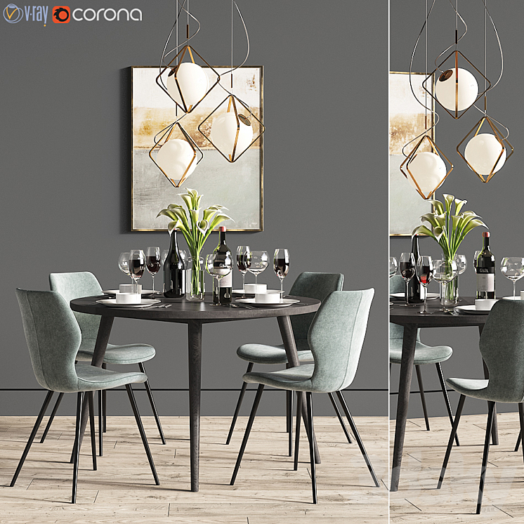 Dinning Set 28 3DS Max - thumbnail 1