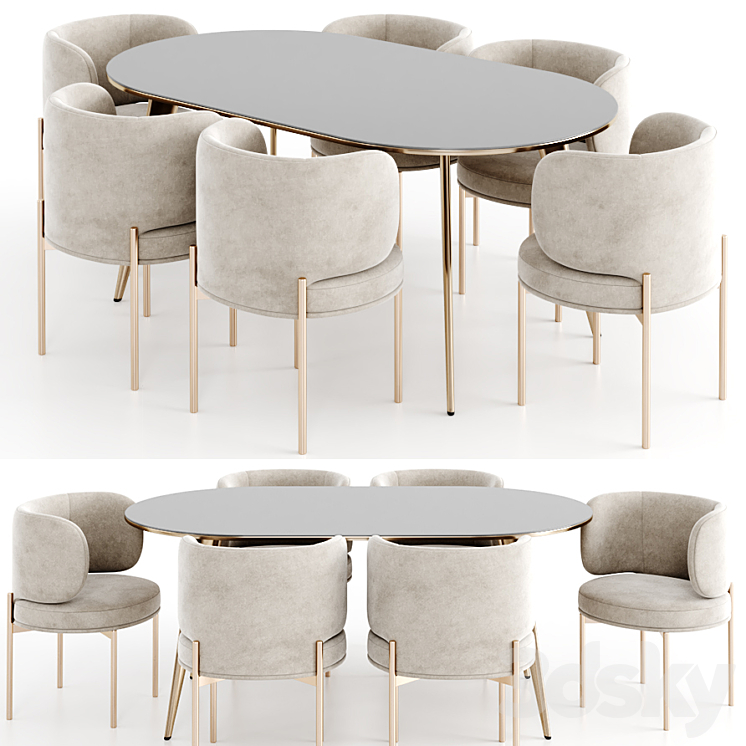 Dinning set 29 3DS Max Model - thumbnail 1