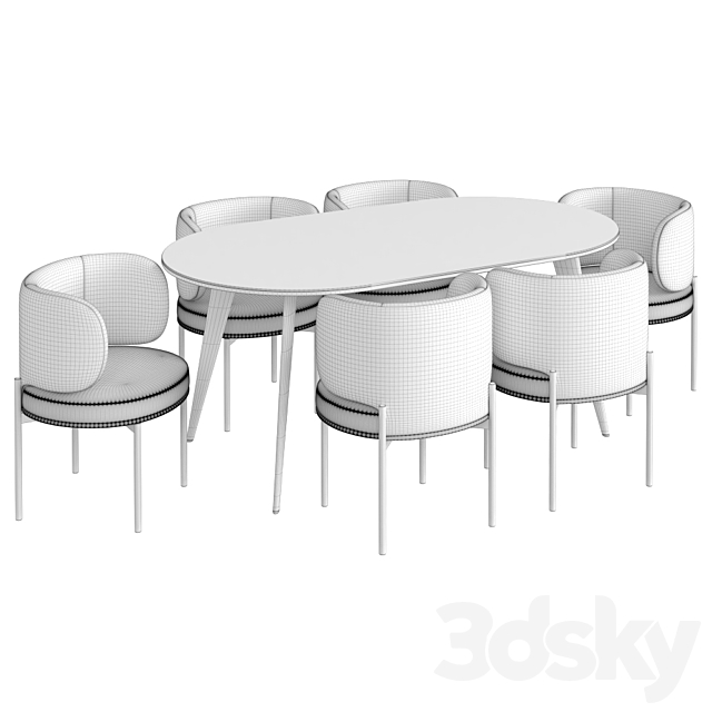 Dinning set 29 3DS Max Model - thumbnail 3