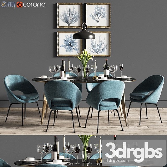 Dinning set 30 2 3dsmax Download - thumbnail 1