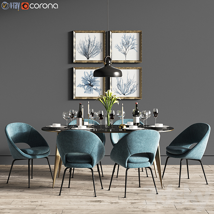 Dinning Set 30 3DS Max - thumbnail 2