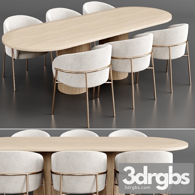 Dinning set 36 2 3dsmax Download - thumbnail 1