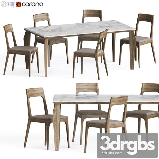 Dinning set 36_3 2 3dsmax Download - thumbnail 1