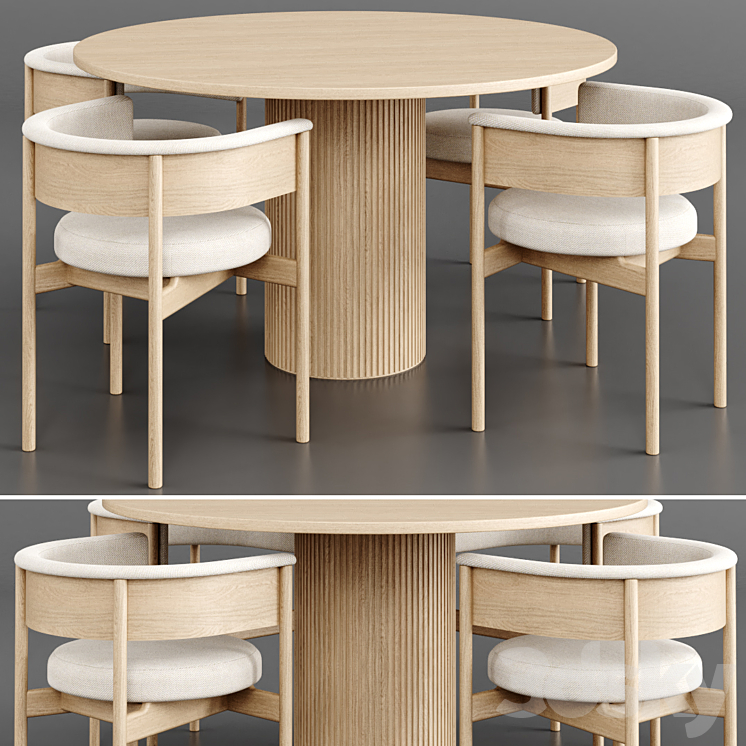 Dinning Set 39 3DS Max Model - thumbnail 1