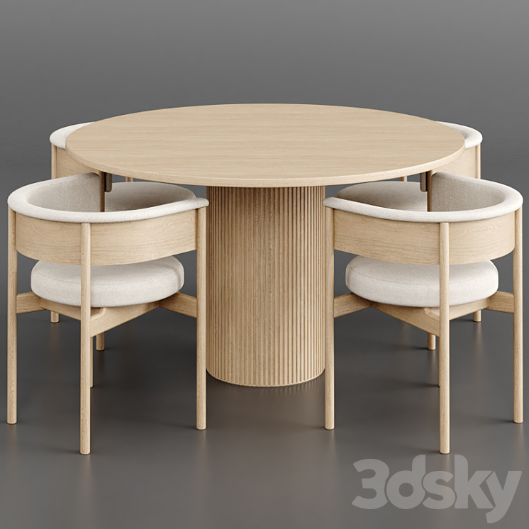 Dinning Set 39 3DS Max Model - thumbnail 2