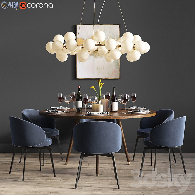 Dinning set 3DS Max - thumbnail 1