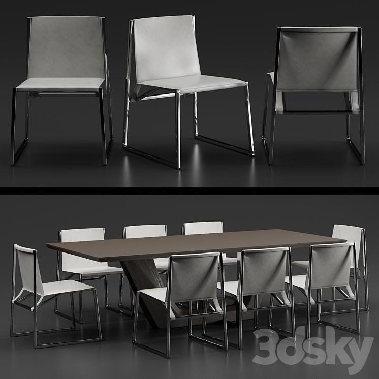 Dinning Set 3DS Max - thumbnail 1