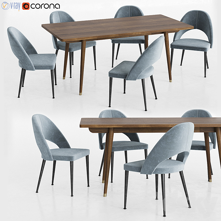 Dinning set 3DS Max - thumbnail 1