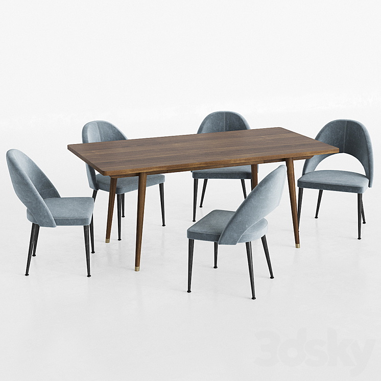 Dinning set 3DS Max - thumbnail 2