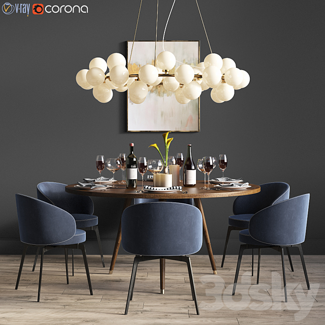 Dinning set 3DSMax File - thumbnail 1