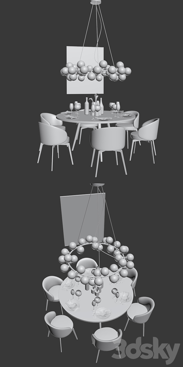 Dinning set 3DSMax File - thumbnail 3