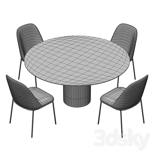 Dinning Set 3DSMax File - thumbnail 5