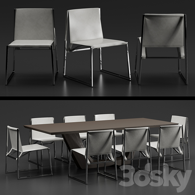 Dinning Set 3DSMax File - thumbnail 1