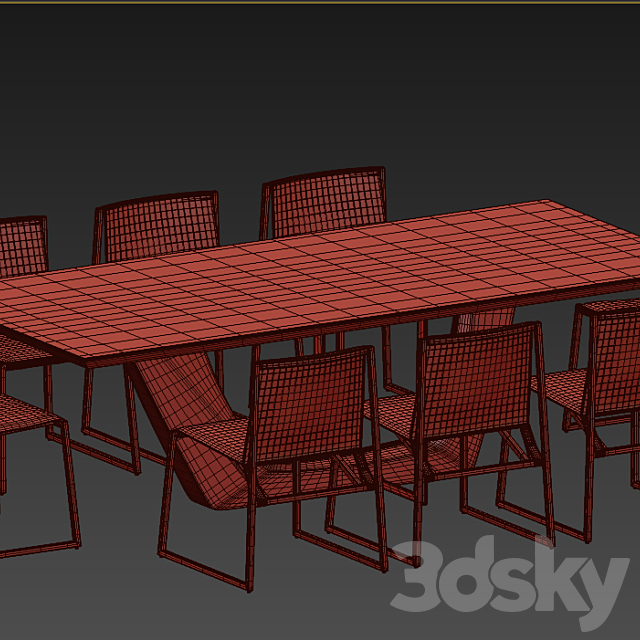 Dinning Set 3DSMax File - thumbnail 3