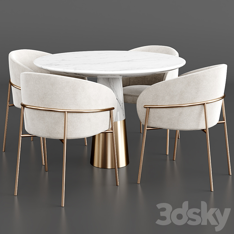 Dinning set 41 3DS Max Model - thumbnail 1