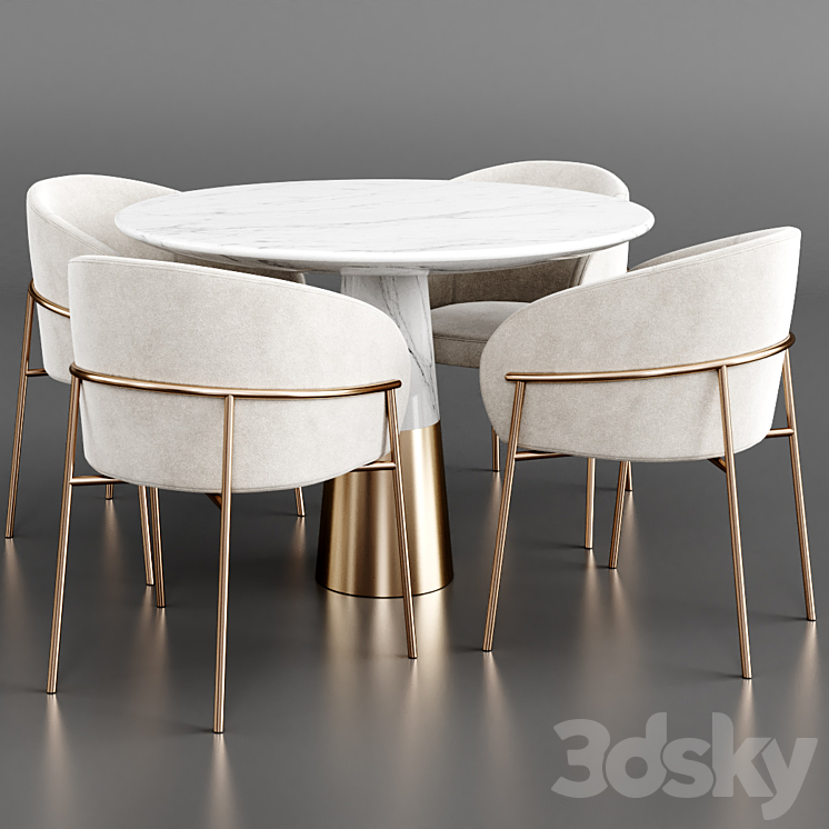 Dinning set 41 3DS Max Model - thumbnail 2