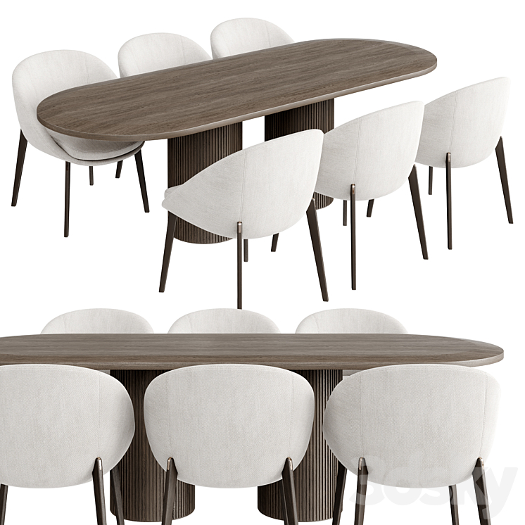 Dinning Set 42 3DS Max Model - thumbnail 1