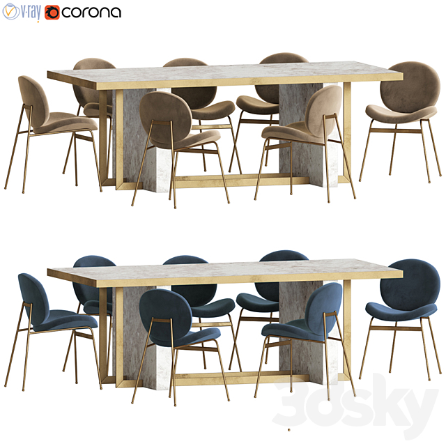 Dinning set 43 3DSMax File - thumbnail 1