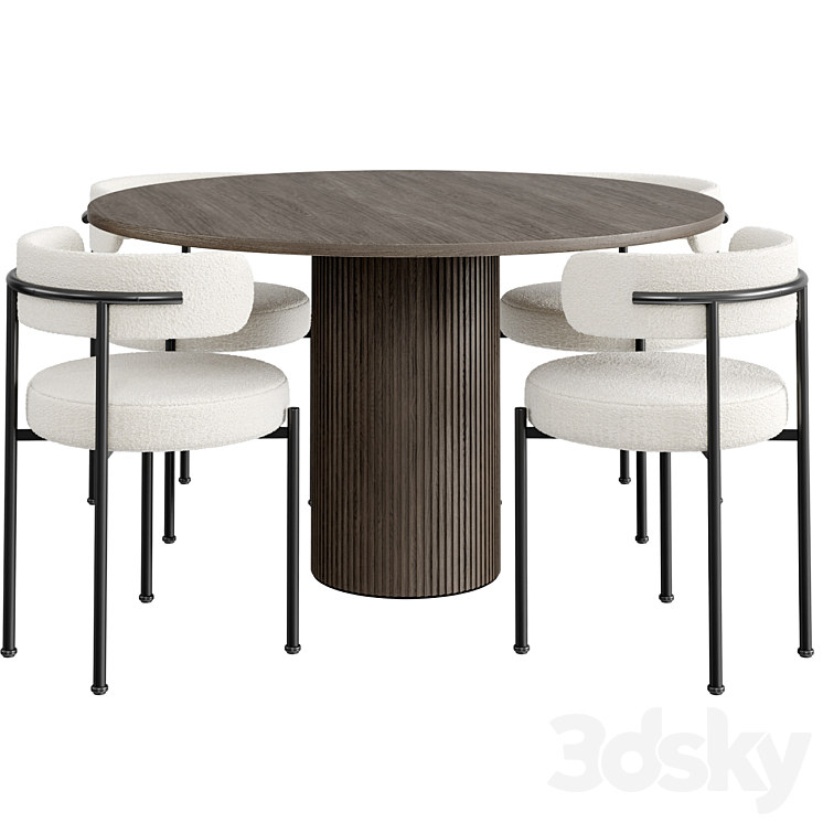 Dinning Set 44 3DS Max Model - thumbnail 2