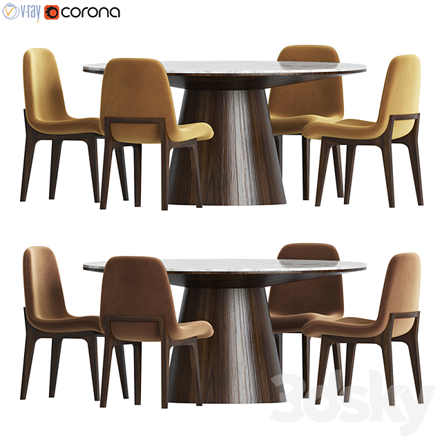 Dinning set 44 3DSMax File - thumbnail 1