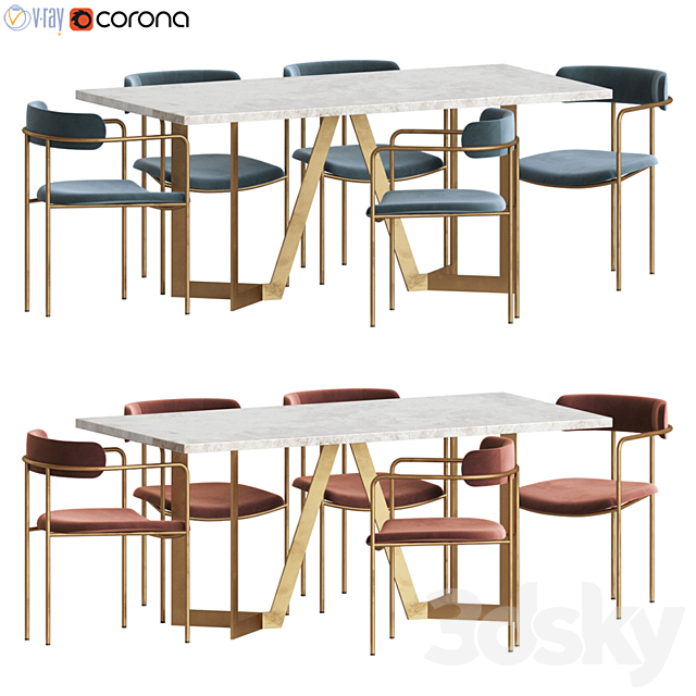 Dinning set 45 3DSMax File - thumbnail 1