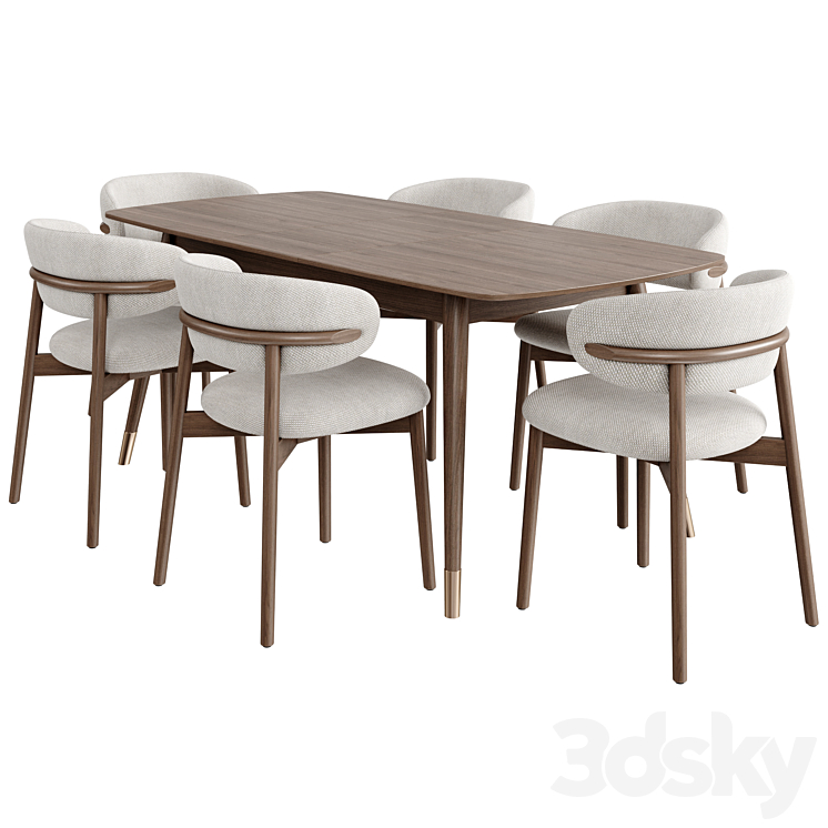 Dinning Set 47 3DS Max Model - thumbnail 2