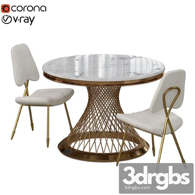 Dinning Set 48 3dsmax Download - thumbnail 1