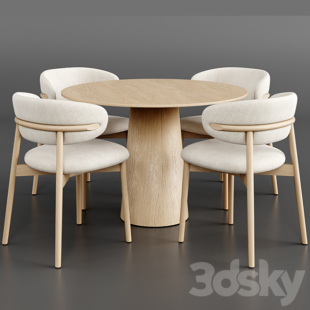 Dinning Set 49 3DS Max Model - thumbnail 2