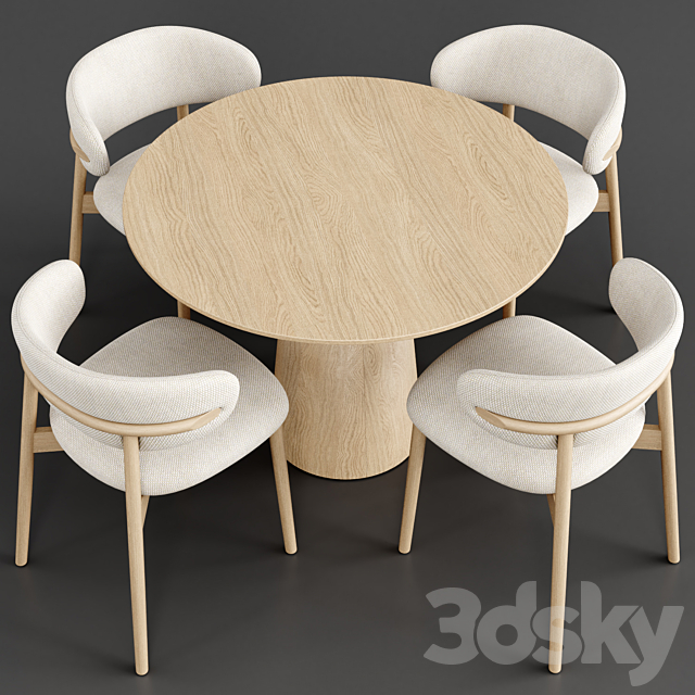 Dinning Set 49 3DS Max Model - thumbnail 3