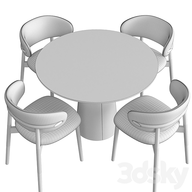 Dinning Set 49 3DS Max Model - thumbnail 4