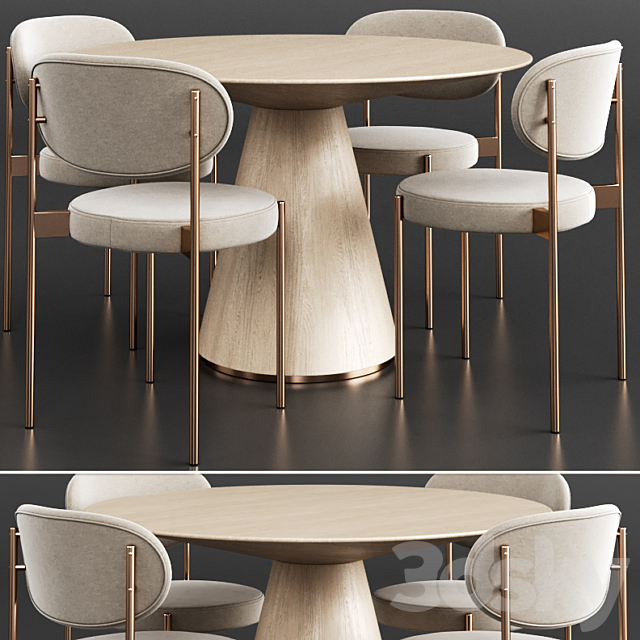 Dinning set 5 3DSMax File - thumbnail 1