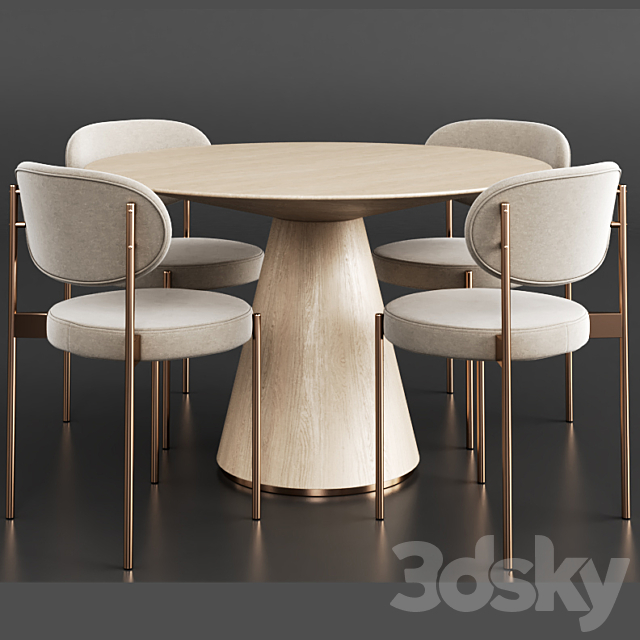 Dinning set 5 3DSMax File - thumbnail 2