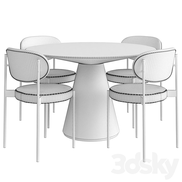 Dinning set 5 3DSMax File - thumbnail 3