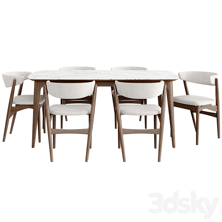 Dinning Set 54 3DS Max - thumbnail 2