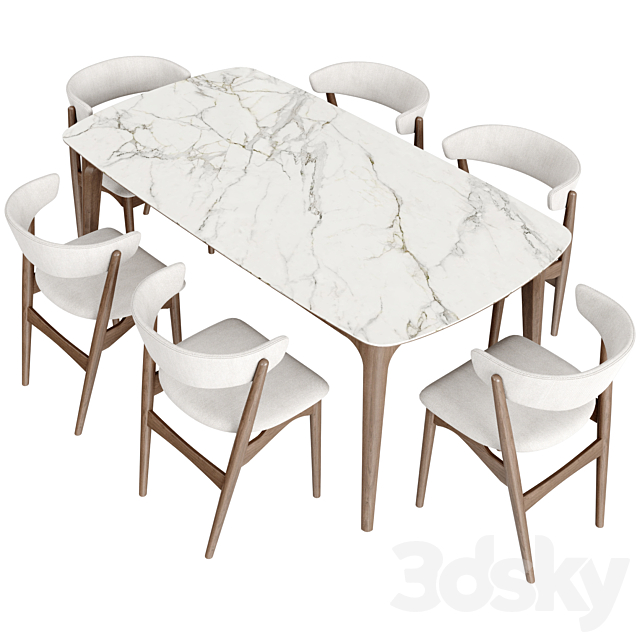 Dinning Set 54 3DS Max Model - thumbnail 3