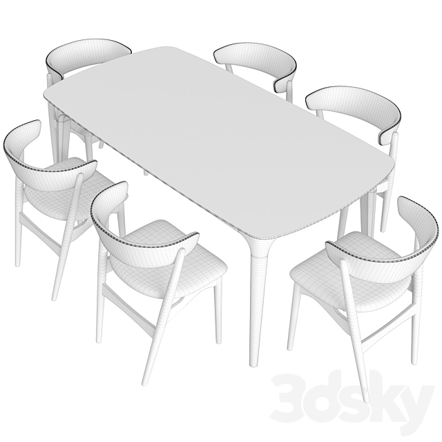 Dinning Set 54 3DS Max Model - thumbnail 4