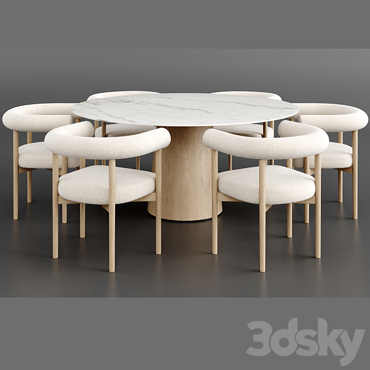 Dinning Set 56 3DS Max - thumbnail 2