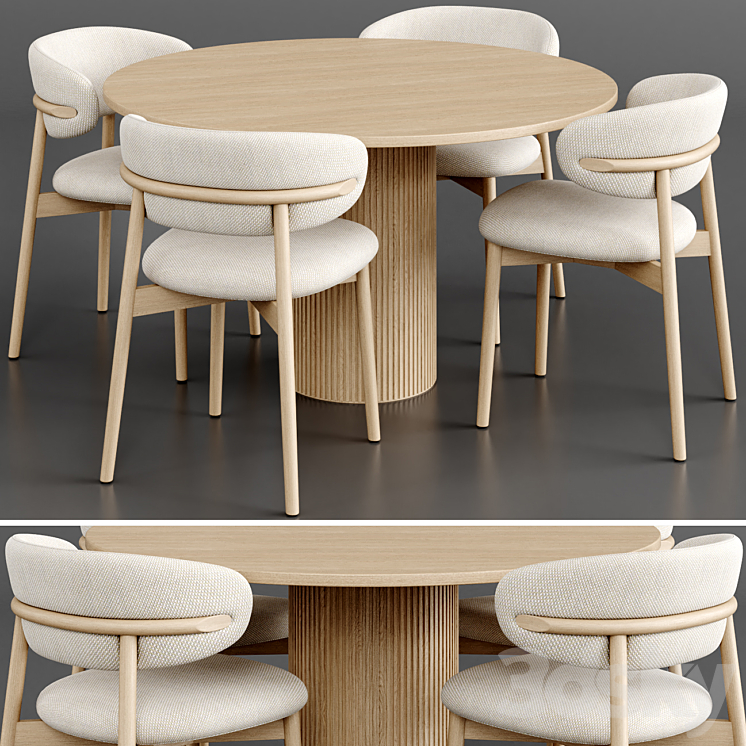 Dinning Set 59 3DS Max Model - thumbnail 1