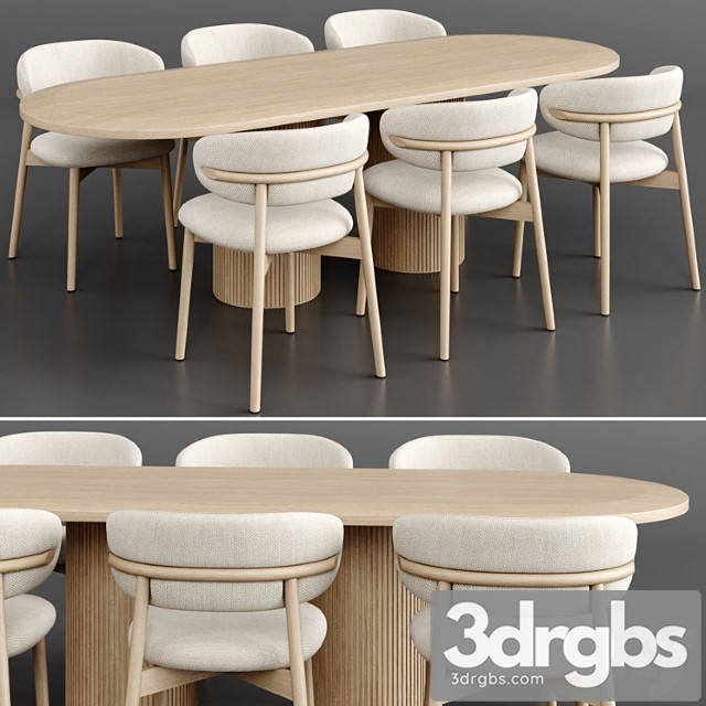 Dinning Set 60 1 3dsmax Download - thumbnail 1