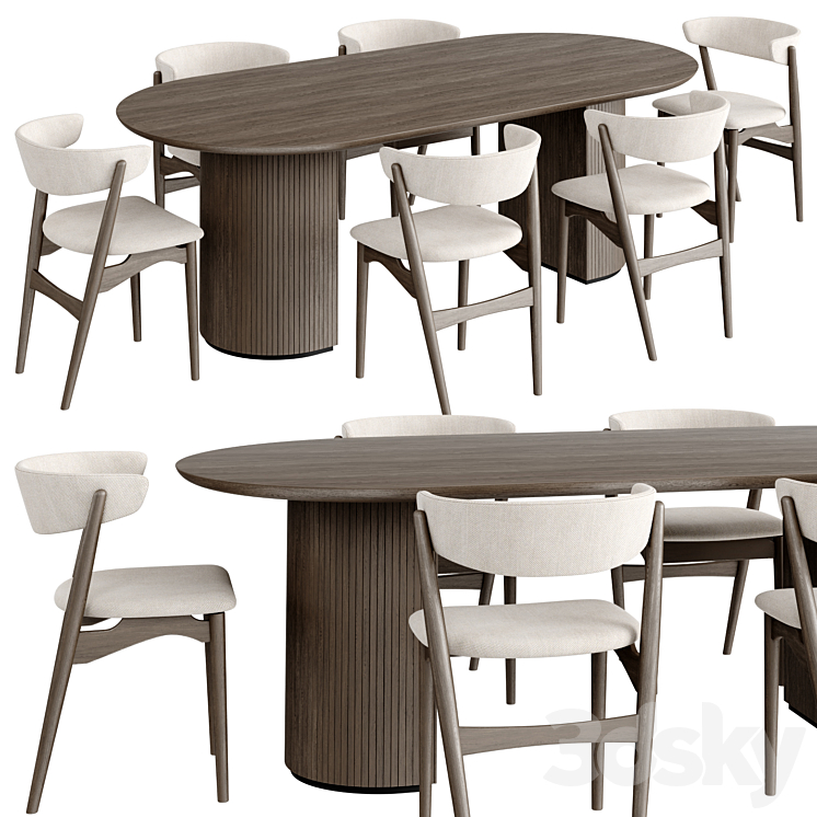 Dinning Set 61 3DS Max Model - thumbnail 1