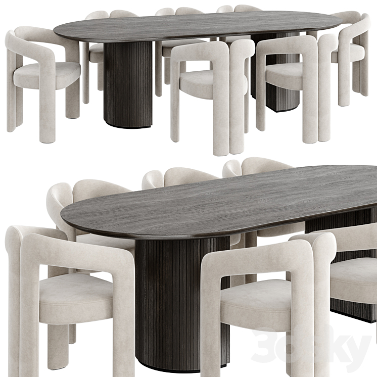 Dinning Set 67 3DS Max - thumbnail 1