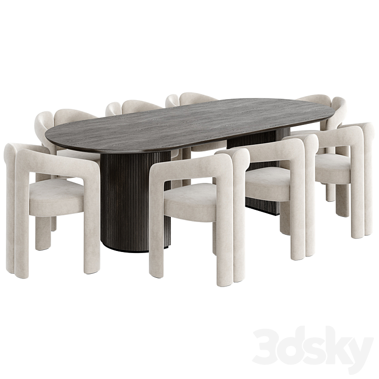 Dinning Set 67 3DS Max - thumbnail 2