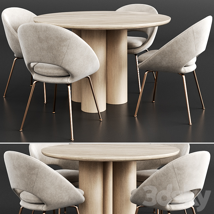 Dinning set 7 3DS Max - thumbnail 1