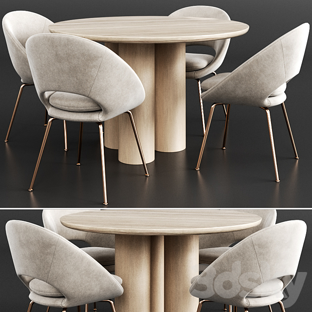 Dinning set 7 3DSMax File - thumbnail 1