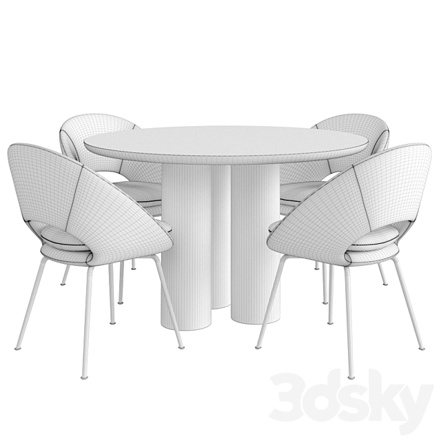 Dinning set 7 3DSMax File - thumbnail 3