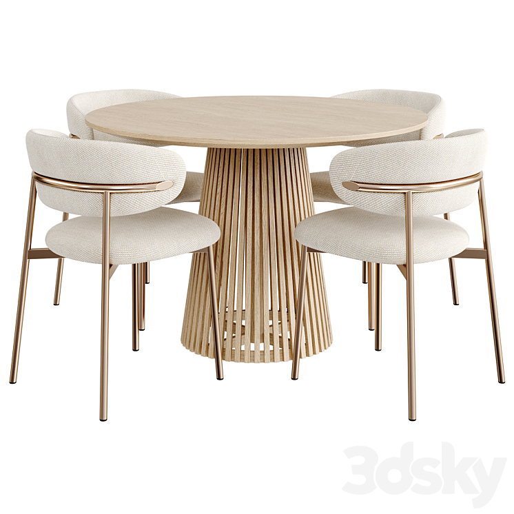 Dinning Set 75 3DS Max Model - thumbnail 2