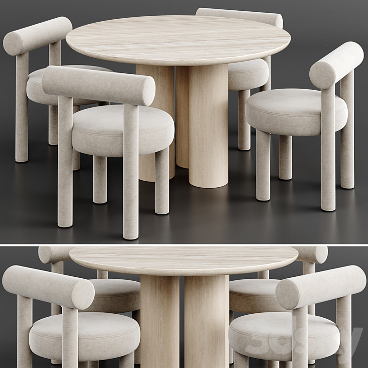 Dinning Set 78 3DS Max Model - thumbnail 1