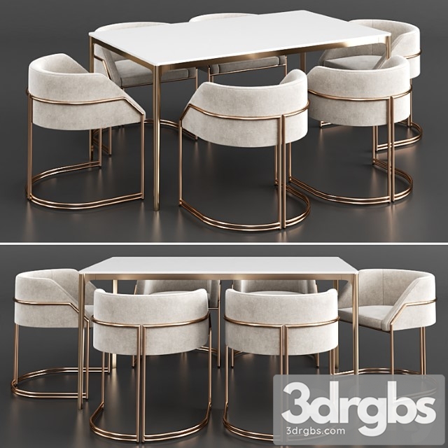 Dinning Set 8 1 3dsmax Download - thumbnail 1