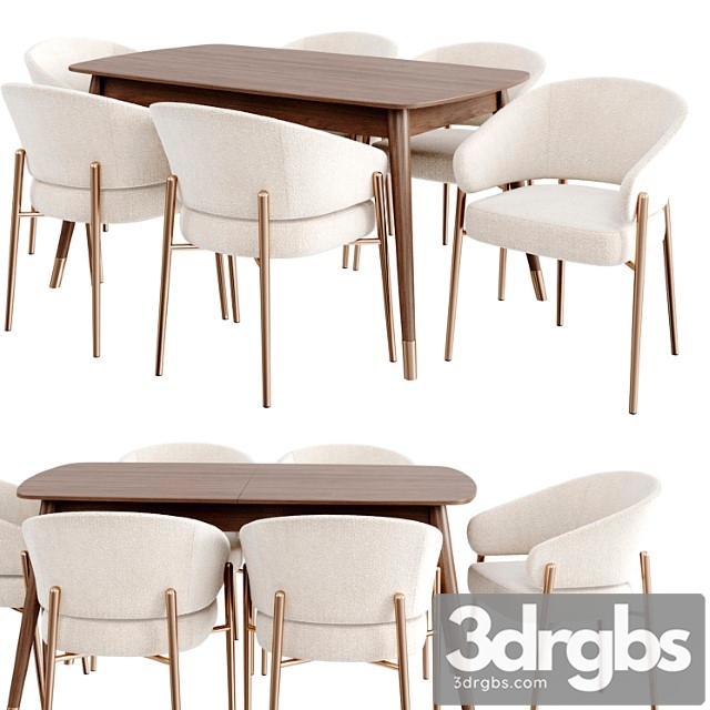 Dinning Set 84 3dsmax Download - thumbnail 1